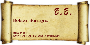 Bokse Benigna névjegykártya